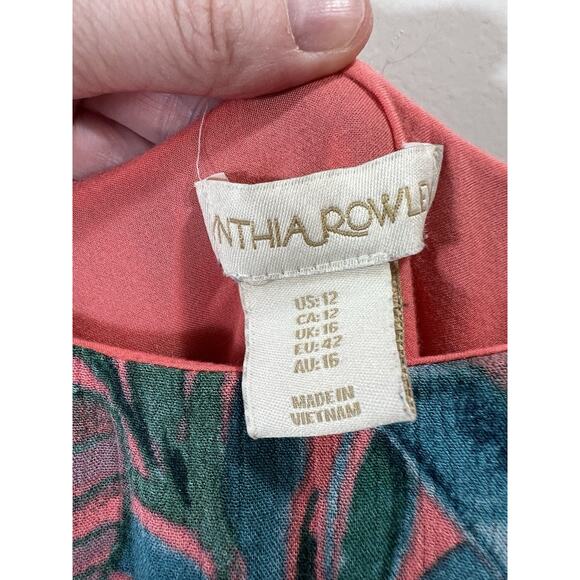 Cynthia Rowley Women’s Dress Size L 12 Multicolor Floral Tropical Beachy Vibrant - Picture 3 of 10